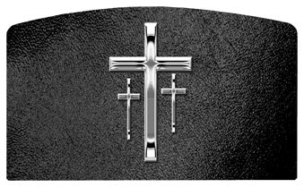 DACRO 517 SL SH BK Silver 3 Crosses Shimmer Black Background